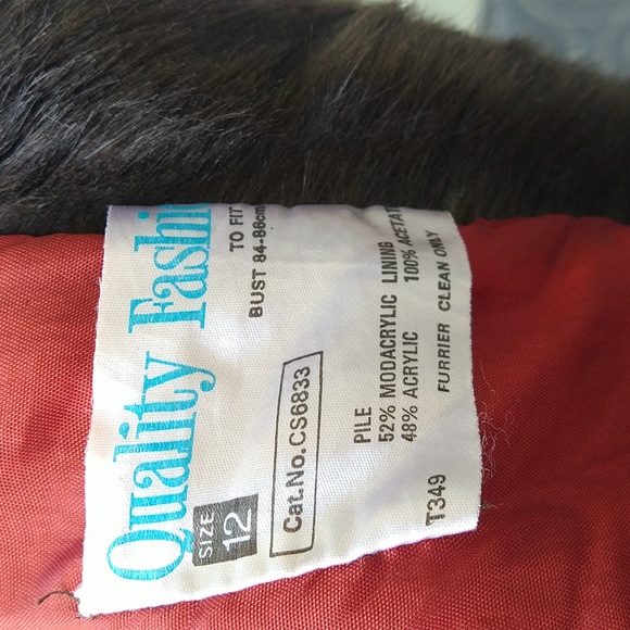 Vintage faux fur, size 12, brown - Picture 5 of 6